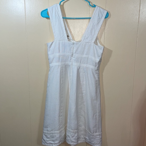 👗J.Crew Cream Collection Linen Lace Up Summer Work/Office Dress size 0 - Picture 5 of 6